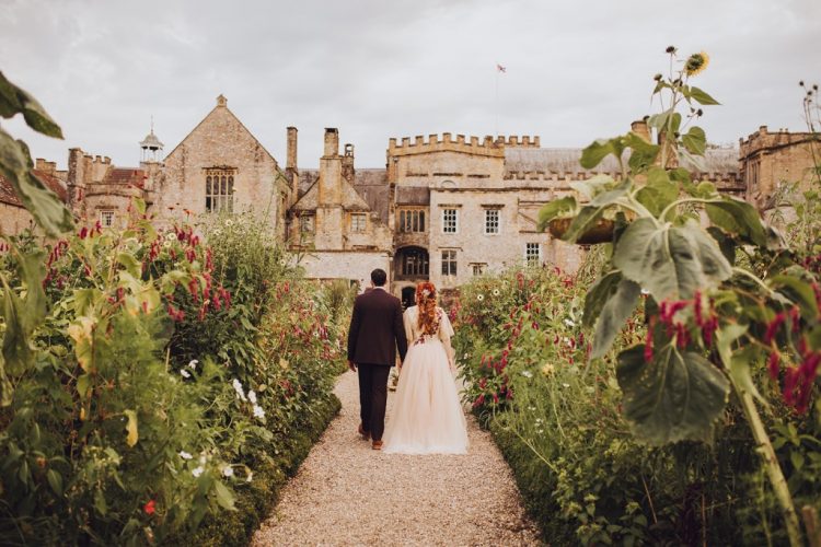 This couple went for a beautiful and whimsical fall wedding at an abbey