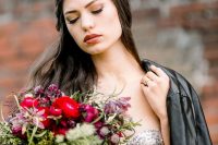 01 This gorgeous jewel-tone wedding shoot was inspired by glam and rock at the same time