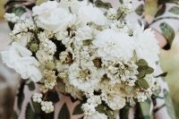 a gorgeous white wedding bouquet design