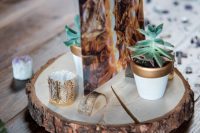 09 All the wedding venue decor was DIY, with crystals, plants and rustic touches
