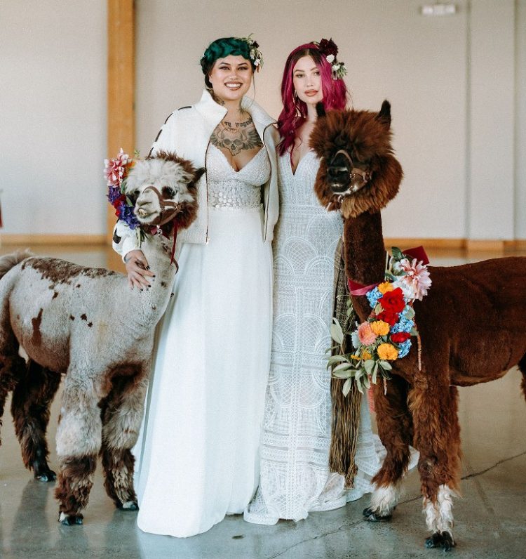 This vibrant wedding shoot was inspried by Hispanic culture and bold Gothic like bridal looks