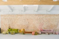 06 The wedding lounge was done with purple, mustard and rust velvet furniture and bold blooms