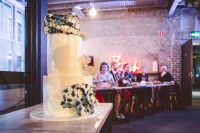 10 The wedding cake was a quirky piece with black and white curves and chocolate shards