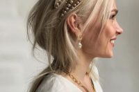 11 a triple pearl headband plus another pearl embellished one for a boho bridal look and a touch of ancient chic