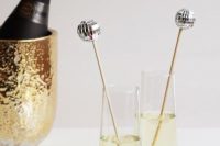 30 make a set of disco ball drink stirrers for your New Year’s Eve wedding or for just glam and fun one