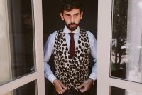 03 One of the grooms chose a leopard print vest to highlight his style