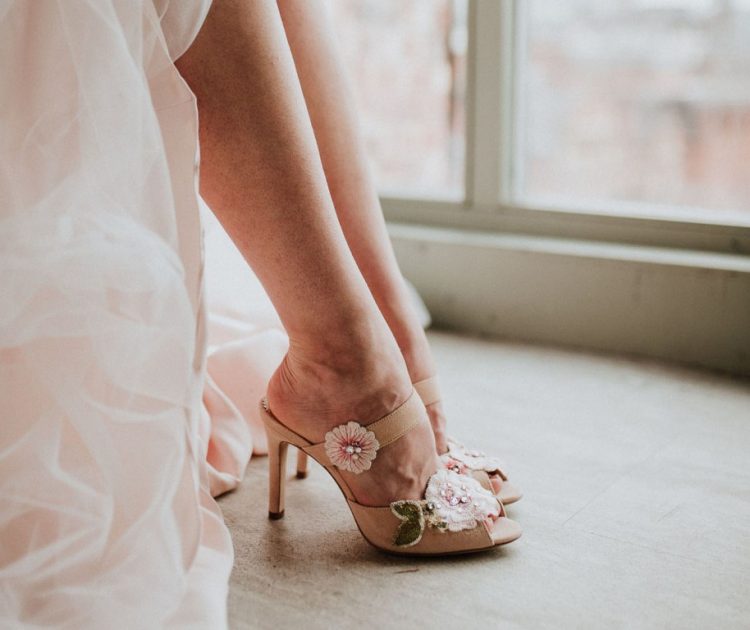 chic floral wedding shoes