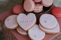 07 Macarons and cookies with wedding dates were amazing for the wedding dessert table