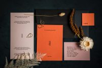 02 The wedding stationery was super cool, in pink and rust plus black