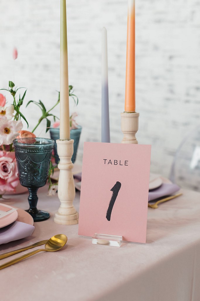 The wedding stationery was done modern and chic, with bold lettering