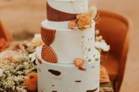 a cute boho wedding cake