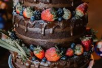a cute chocolate wedding cake