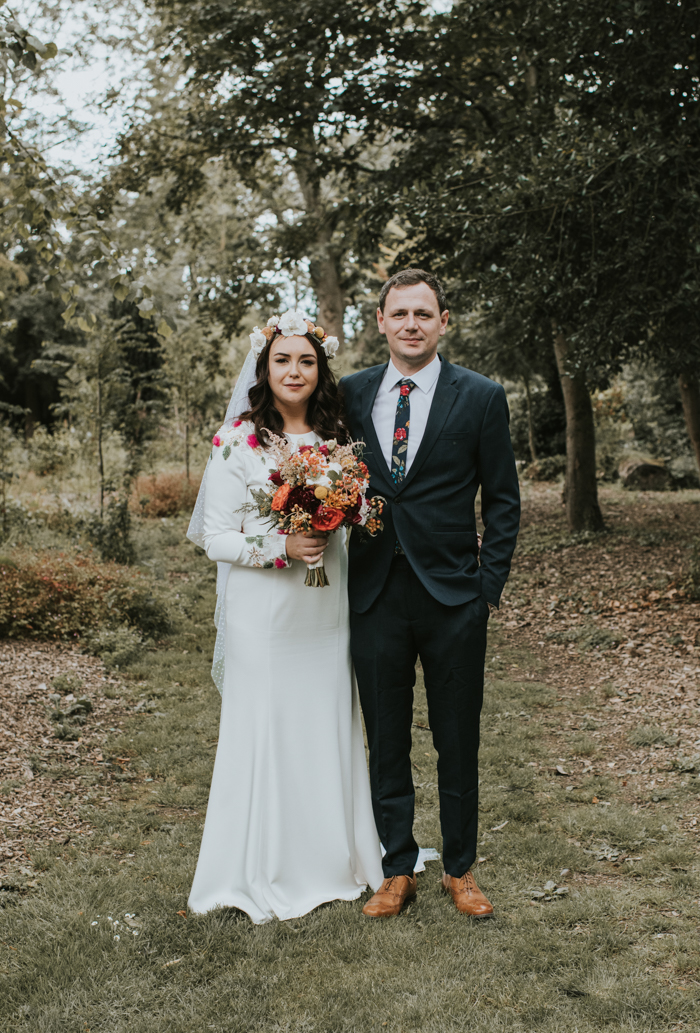 This couple went for a colorful floral wedding in Ireland, though they live in China