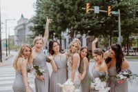 cool grey bridesmaids dresses