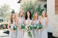 a lovely dove grey dresses for bridesmaids