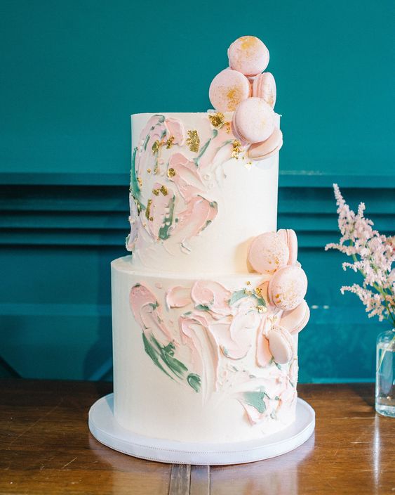 a cute pastel wedding cake