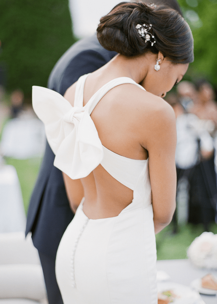 a bow is a great detail for a wedding dress