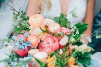 a cool colorful wedding bouquet