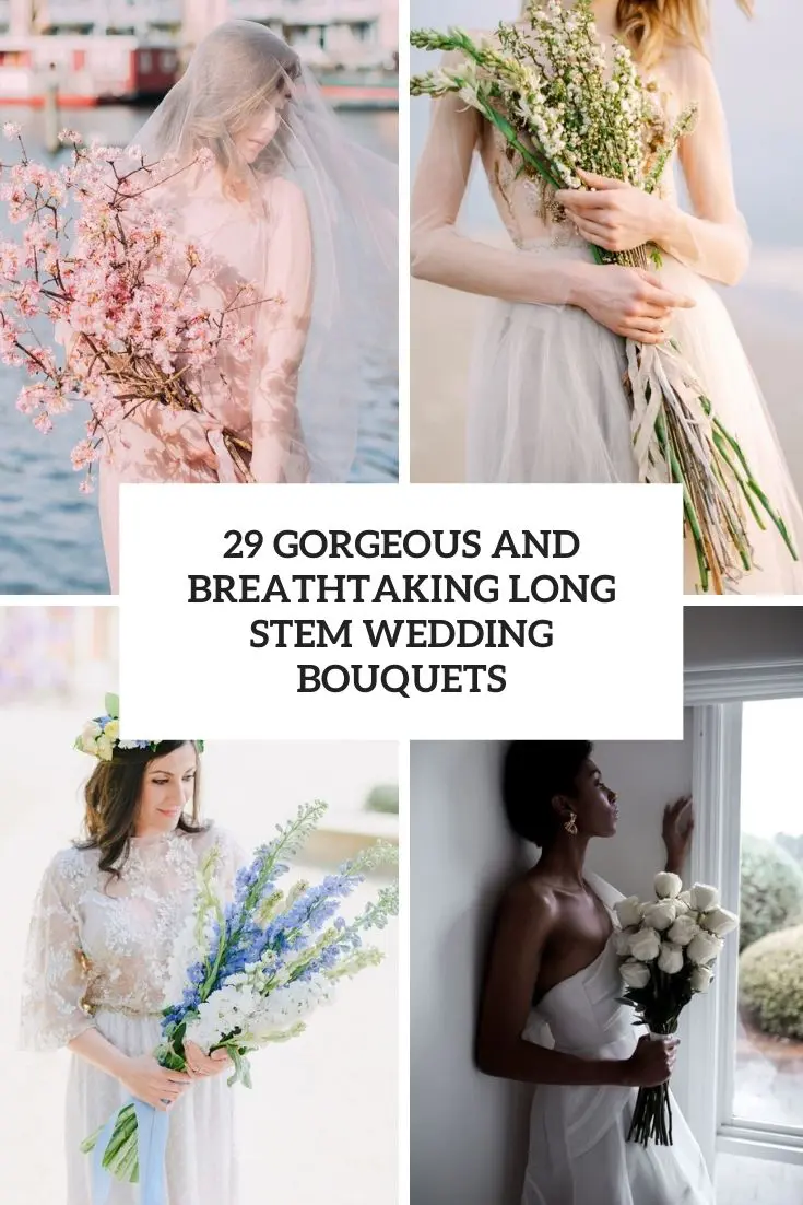 gorgeous and breathtaking long stem wedding bouquets cover