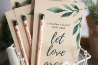 17 custom seed sticks stuck on a thank you card can be used as an unforgettable and unique wedding favor