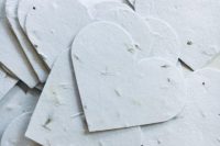 24 plantable seed paper hearts will add a lovely touch to your table and will give pretty wildflowers if planted, which is amazing