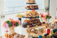 09 a gorgeous and bright donut station is a fantastic idea for a brunch wedding, donuts are truly brunch sweets