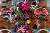 a moody bridal shower tablescape