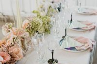 an ombre table runner is a cool addition to any wedding tablescape