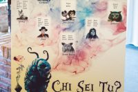 06 a gorgeous wedding seating plan inspired by Tim Burton movies is a fantastic DIY idea to rock