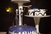 29 an assortment of wedding cakes inspired by Tim Burton are amazing for a themed same sex Halloween wedding
