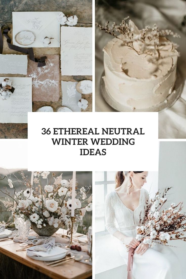 ethereal neutral winter wedding ideas cover