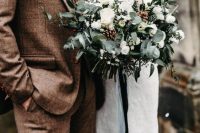 a cute winter wedding bouquet