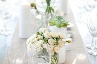 a neutral wedding tablescape