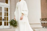 a stylish minimalist winter bridal look