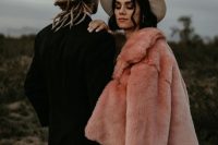 12 a pink faux fur jacket like this one will add a touch of color to your look and will make it more girlish and bright