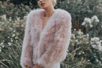 13 a pink faux fur jacket will make a statement both with its texture and color and will add a girlish feel to your look