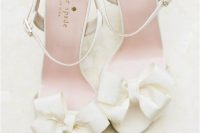20 delicate and girlish white bow wedding shoes with ankle straps will add a girlish feel to your bridal look at once