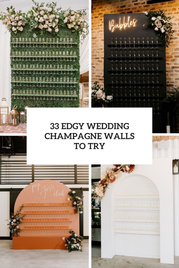 edgy wedding champagne walls to try cover