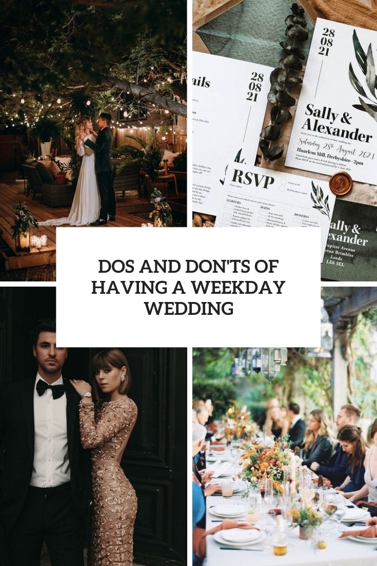 dos and don'ts of having a weekday wedding cover