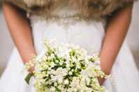 a stylish cascading wedding bouquet