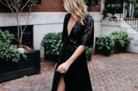 a lovely sequin dress for a wedding guest