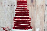 a stylish christmas wedding cake