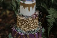 a cozy boho wedding cake