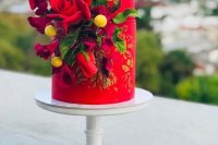 a lovely wedding cake with glitter