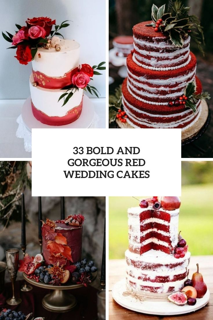 bold and gorgeous red wedding cakes cover