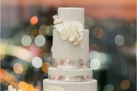 a cute dove grey wedding cake