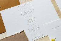 15 a catchy modern wedding invitation suite with a rust, grey and white part, with modern lettering and texture is a cool idea