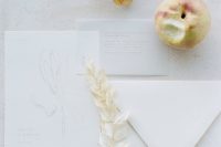 17 a delicate neutral wedding invitation suite with ethereal prints and modern lettering for a modern fall wedding