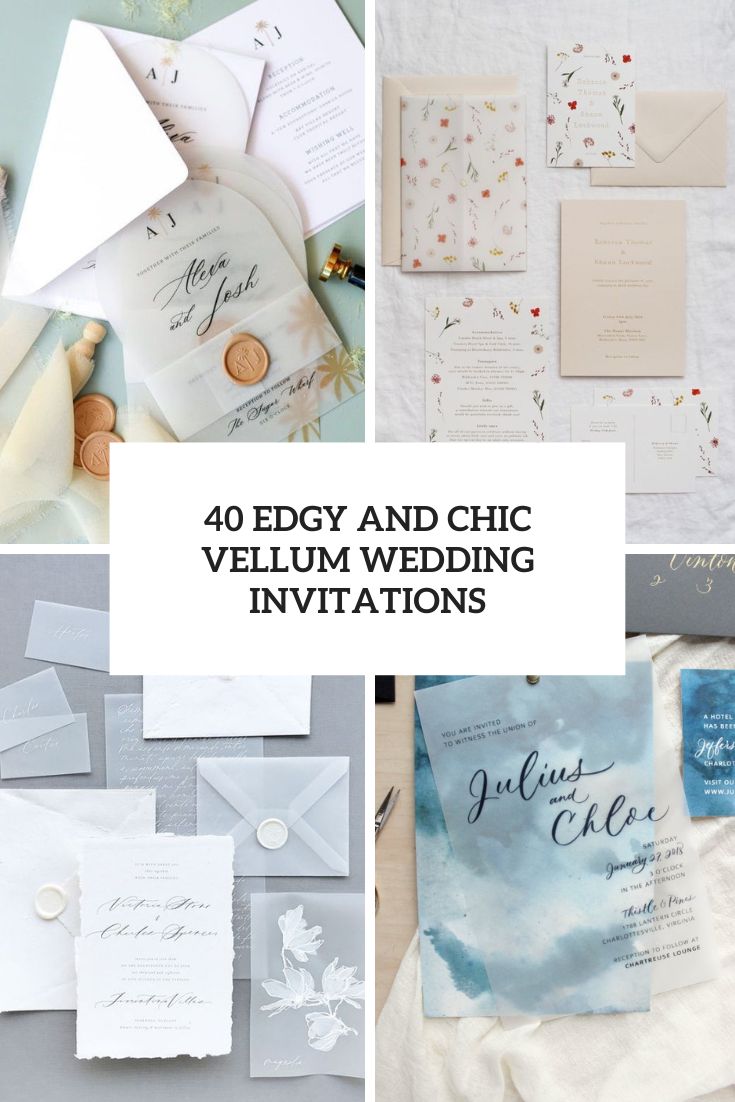 edgy and chic vellum wedding invitations cover