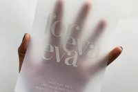a cool and super modern save the date on vellum is a great idea for a modern or minimalist wedding with a neutral color scheme